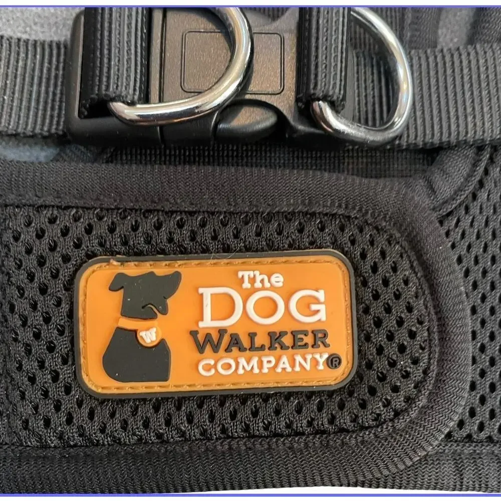 Dog Walker Company Pup Harness Medium Black Mesh No Pull Reflective Breathable